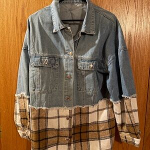 Denim and Plaid Women's Jacket
